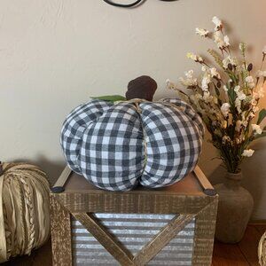 Fall Gingham Print Cloth Pumpkin Decor